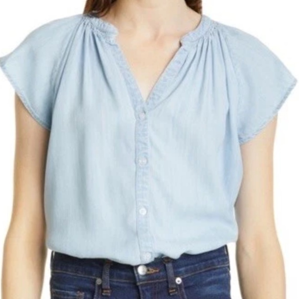 Rails Alena Light Vintage Denim Chambray Blue Shirt Small